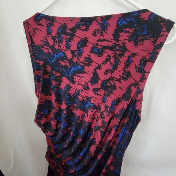 NEW DKNY Dress 1X Plus Ruched sleeveless lined Red Black Blue Bodycon DKNYC NWT - Picture 9 of 12